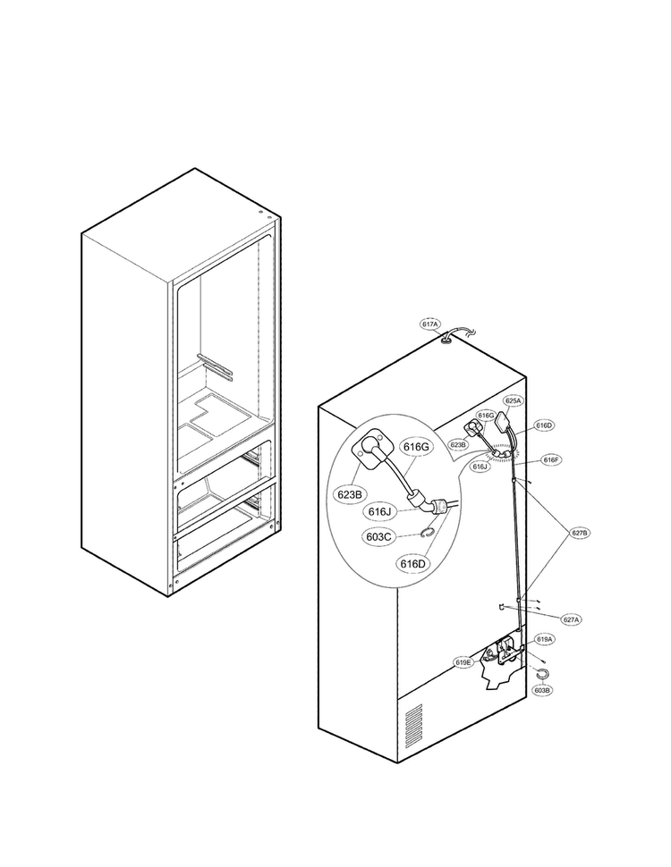 Ice & Maker Parts Diagram and Parts List for LMX25985SW01  LG Refrigerator