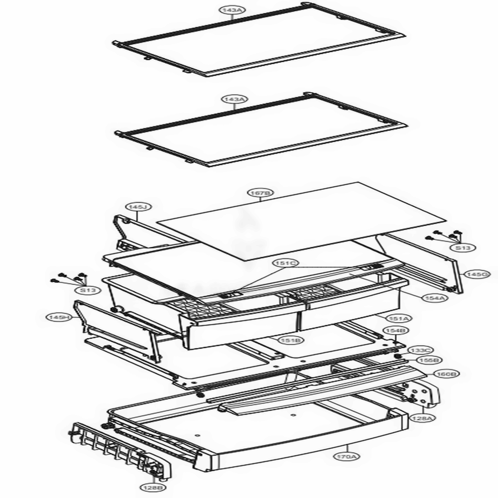 Refrigerator Parts Diagram and Parts List for 78043 ASTCSE2 LG Refrigerator