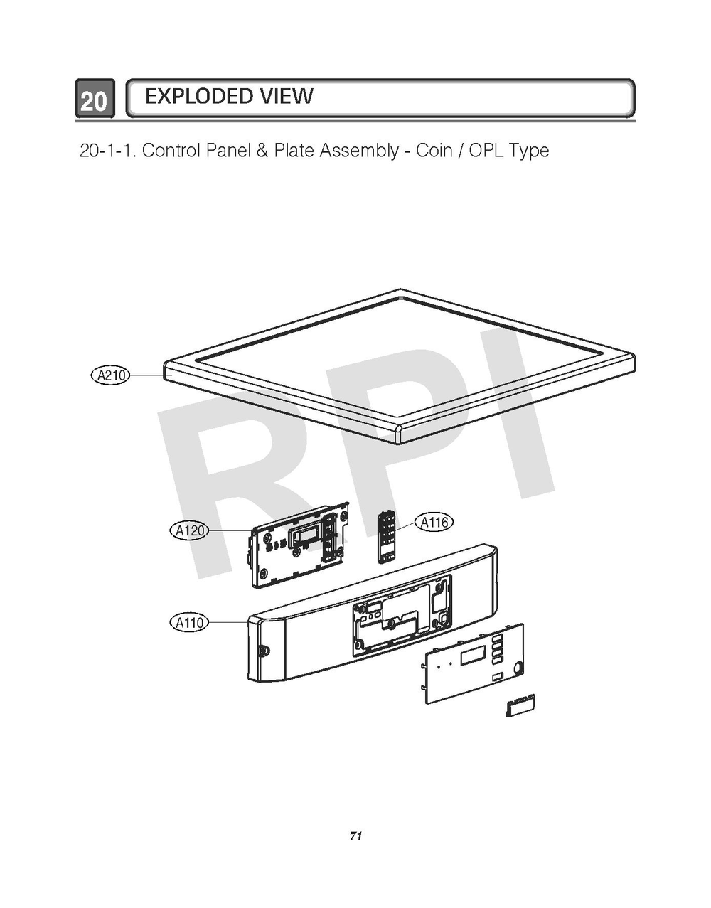 Diagram 1 Diagram and Parts List for GDL1329QGD3  LG Washer
