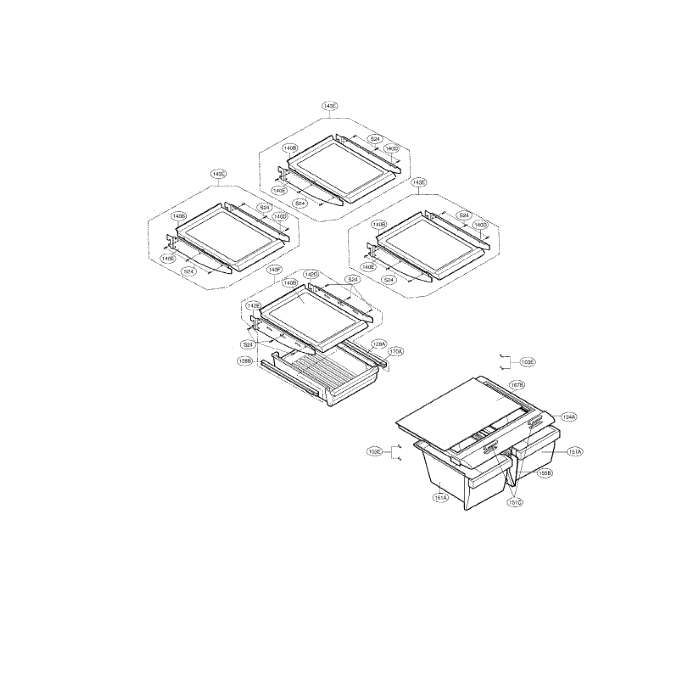 Refrigerator Diagram and Parts List for LBN22515WW 00 LG Refrigerator