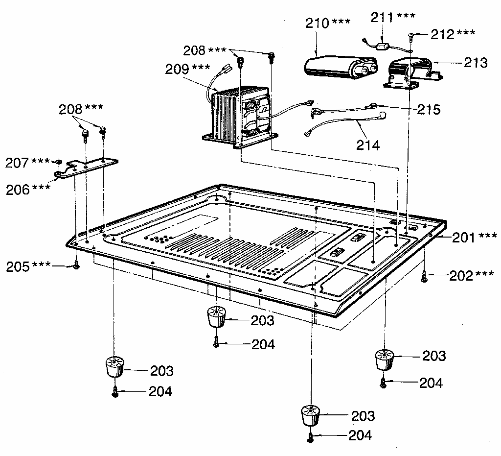 Magnetron And Transformer Diagram and Parts List for 7218853180  Kenmore Microwave