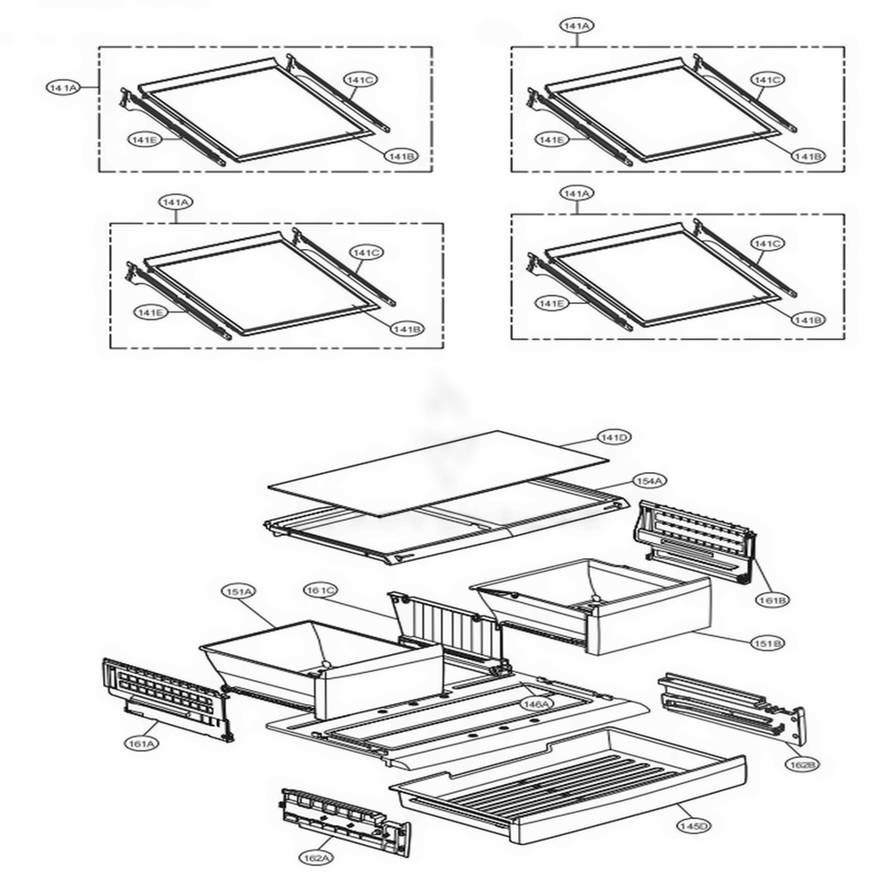 Refrigerator Parts Diagram and Parts List for LFC28768ST ASTCNA1 LG Refrigerator