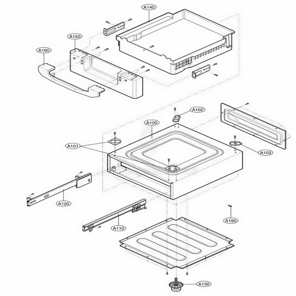 Main Diagram and Parts List for 58842800 ABWESEU LG Washer Dryer Combo