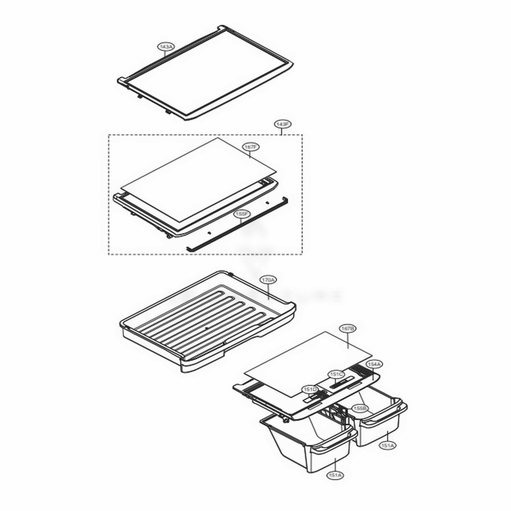 Refrigerator Parts Diagram and Parts List for LTCS24223D ASBCNA3 LG Refrigerator