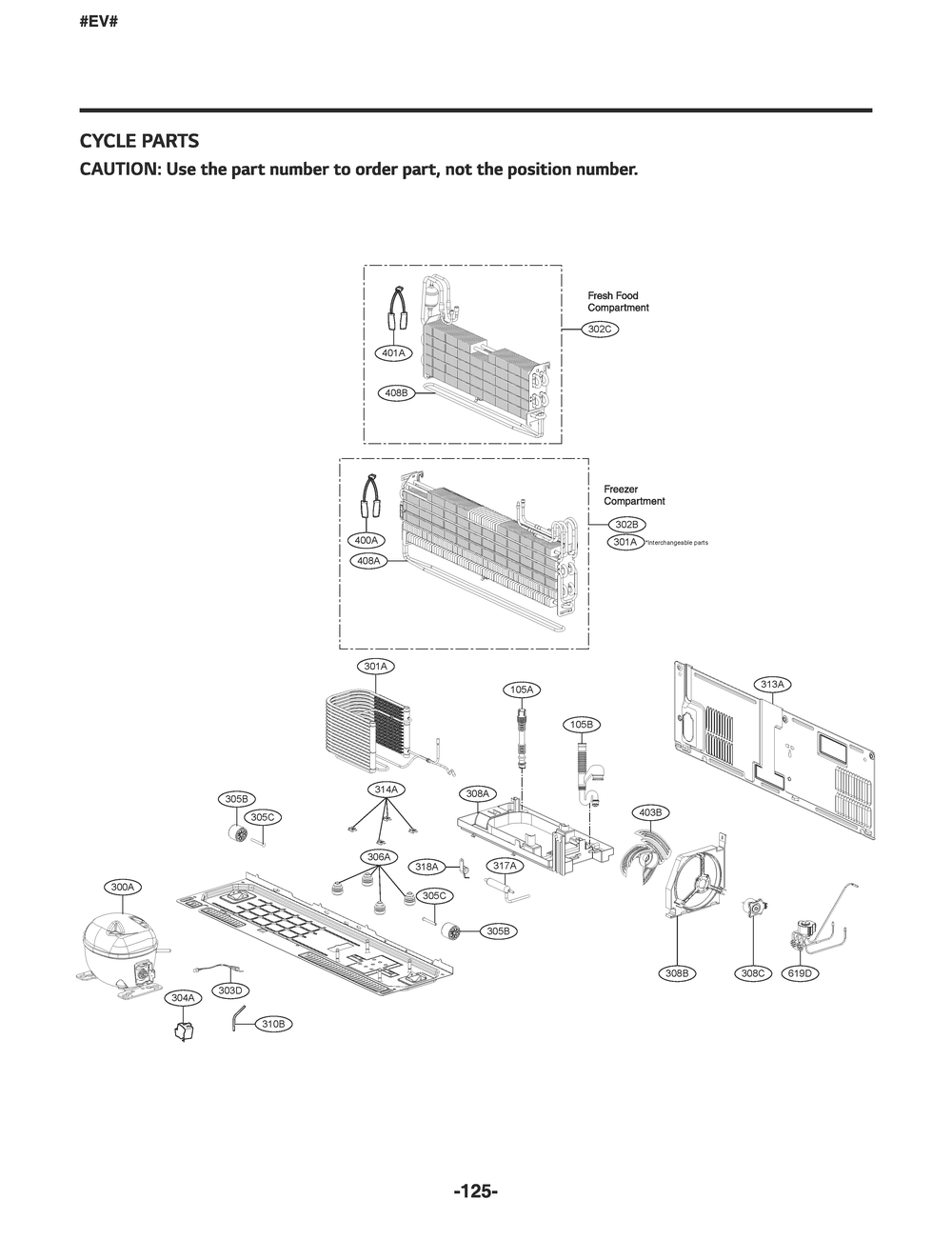 Cycle Parts Diagram and Parts List for GR-J248MSYM ASTCNA0 LG Refrigerator
