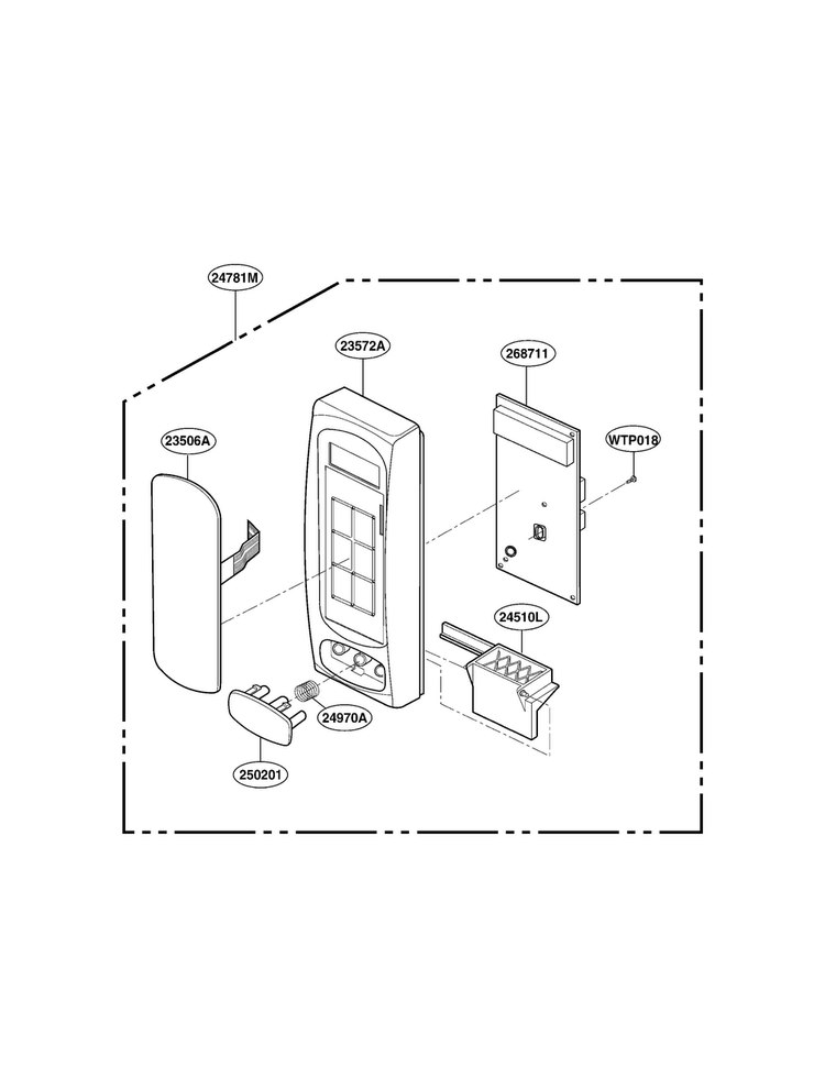 Controller Parts Diagram and Parts List for LRM1250W01  LG Microwave