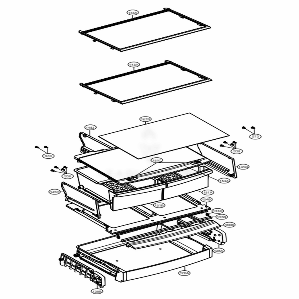 Refrigerator Parts Diagram and Parts List for LBC24360SW ASWCNA2 LG Refrigerator