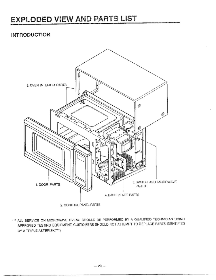 Complete Microwave Oven Diagram and Parts List for MA-1554M  LG Microwave