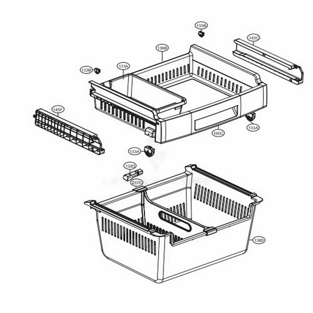 Freezer Parts Diagram and Parts List for 71322 ASWCSE2 LG Refrigerator