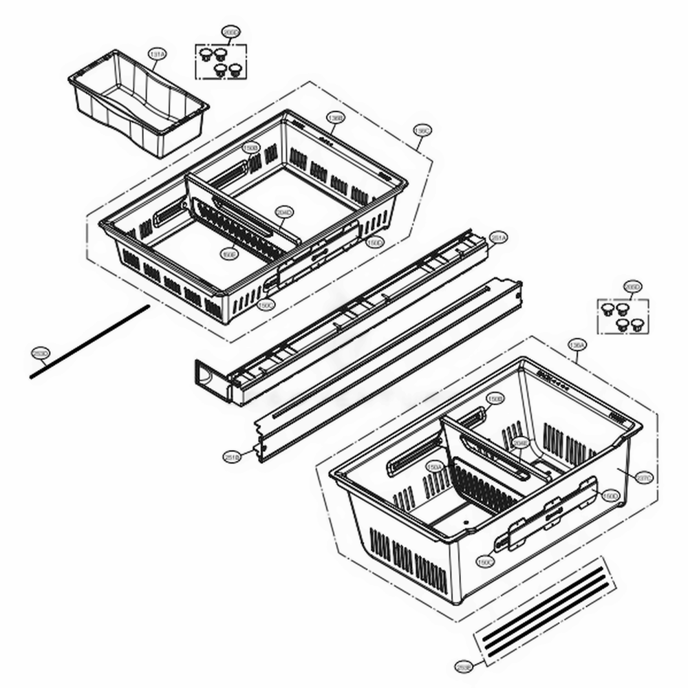 Freezer Parts Diagram and Parts List for 72183 ASTCSE5 LG Refrigerator