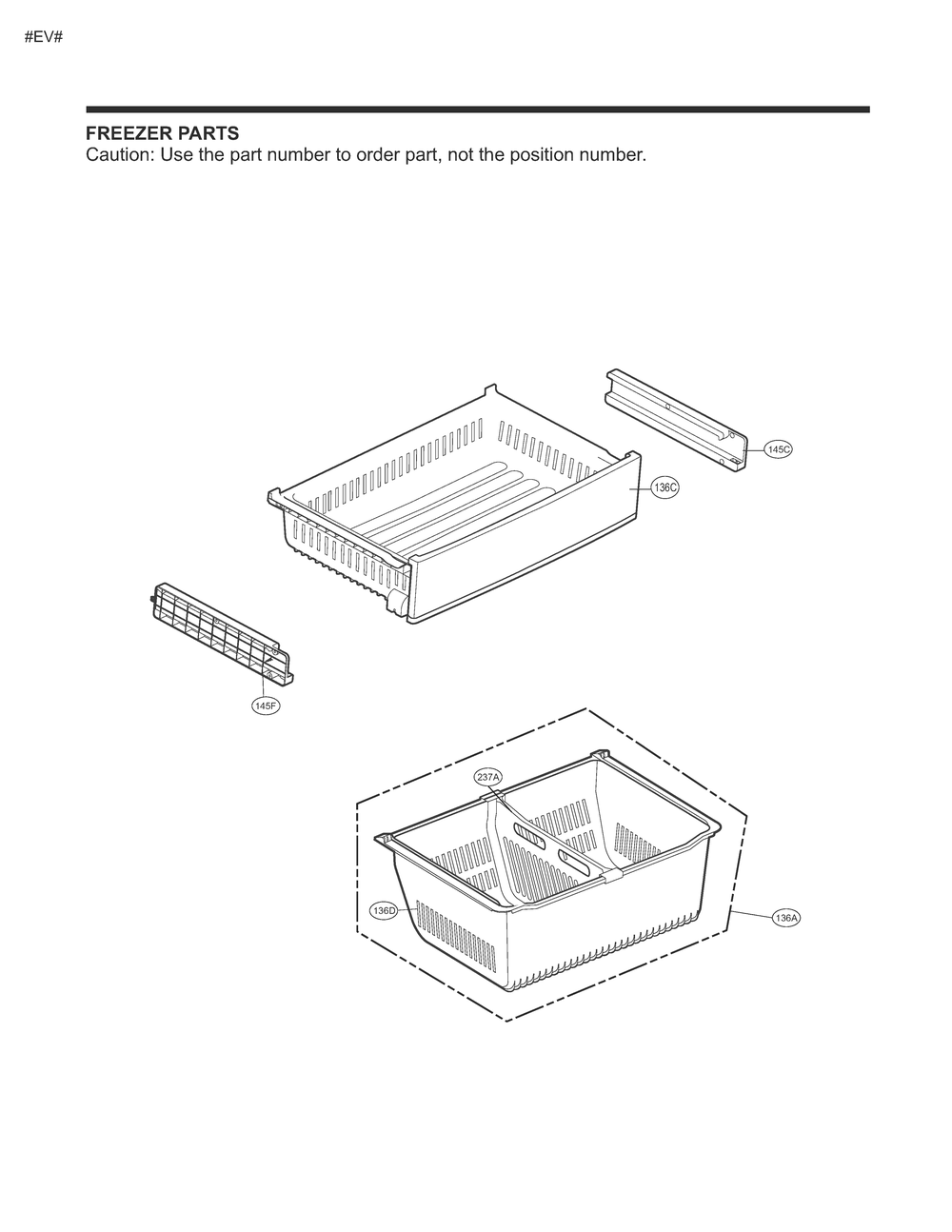 Freezer Parts Diagram and Parts List for GM-B268NSNM ASTCSE0 LG Refrigerator