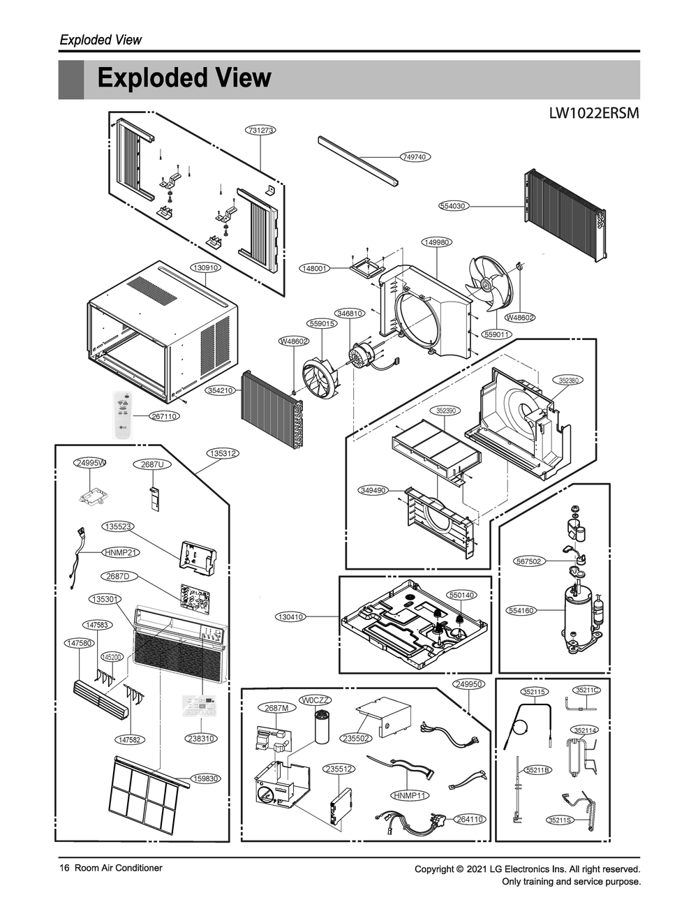 Diagram 1 Diagram and Parts List for W3NC10LNFM3 AT1AYOW LG Air Conditioner