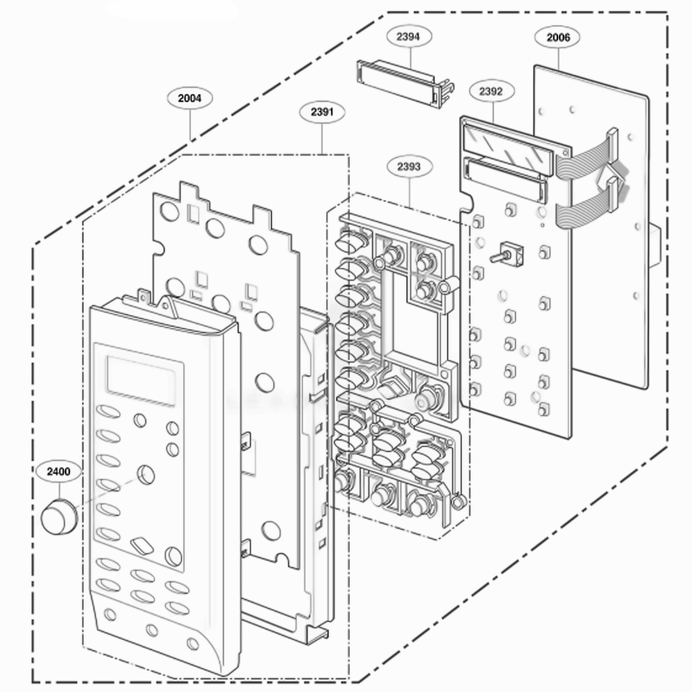 Controller Parts Diagram and Parts List for 63703 AS2EGES LG Range