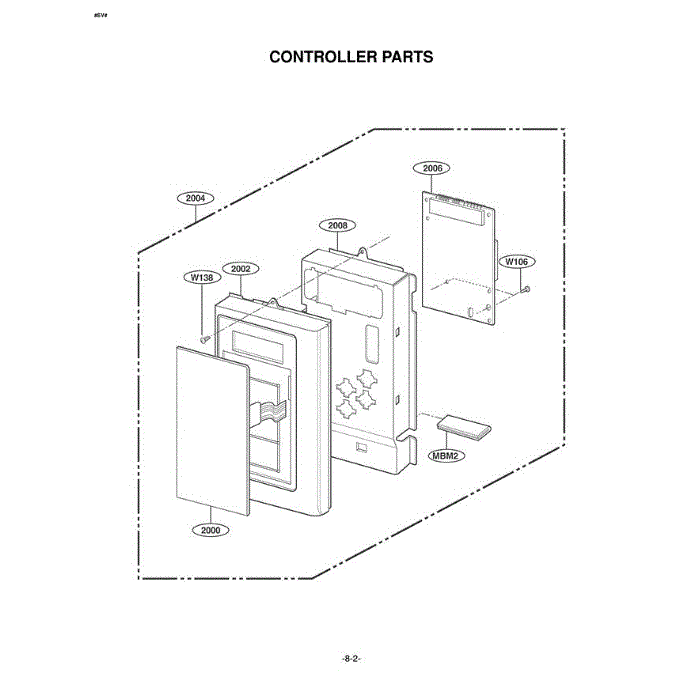 Section 6 Diagram and Parts List for MV1615W AWHEGSE LG Microwave Oven Combo