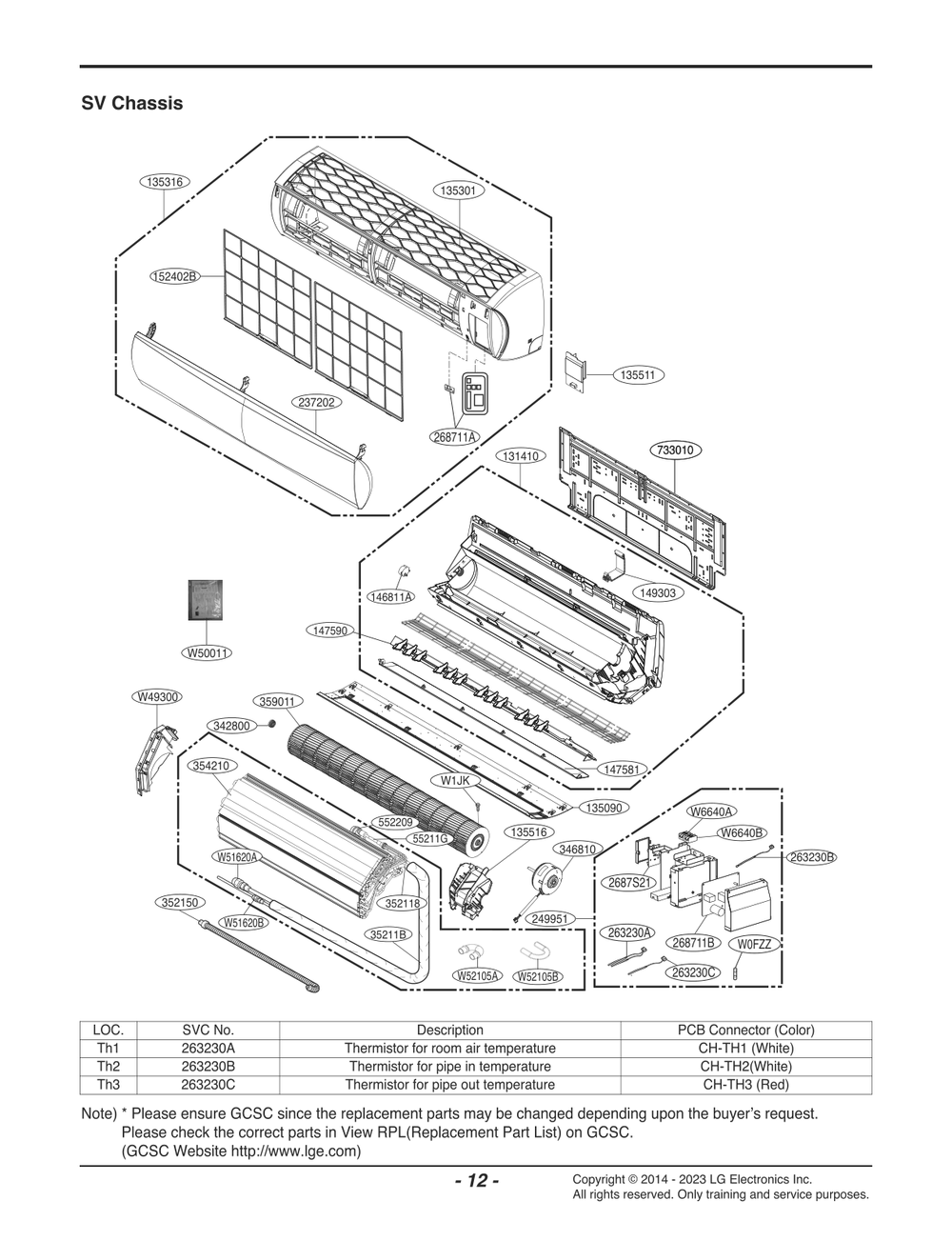 Diagram 1 Diagram and Parts List for ARNU303SVA4 AMBALUS LG Air Conditioner