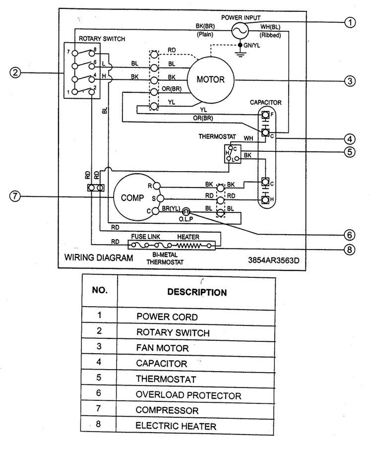 Wiring Diagram Diagram and Parts List for LXA1230AXL  LG Air Conditioner