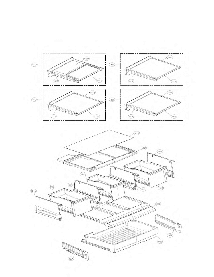 Refrigerator Parts Diagram and Parts List for LFX31925SB 01 LG Refrigerator
