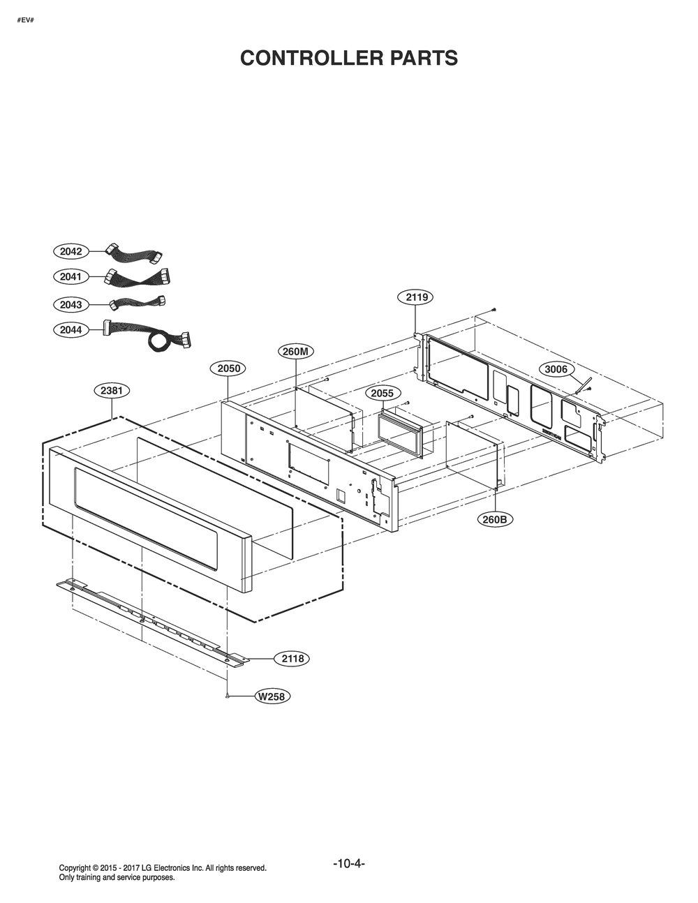 Controller Parts Diagram and Parts List for LD3653SP ABDLLGA LG Range