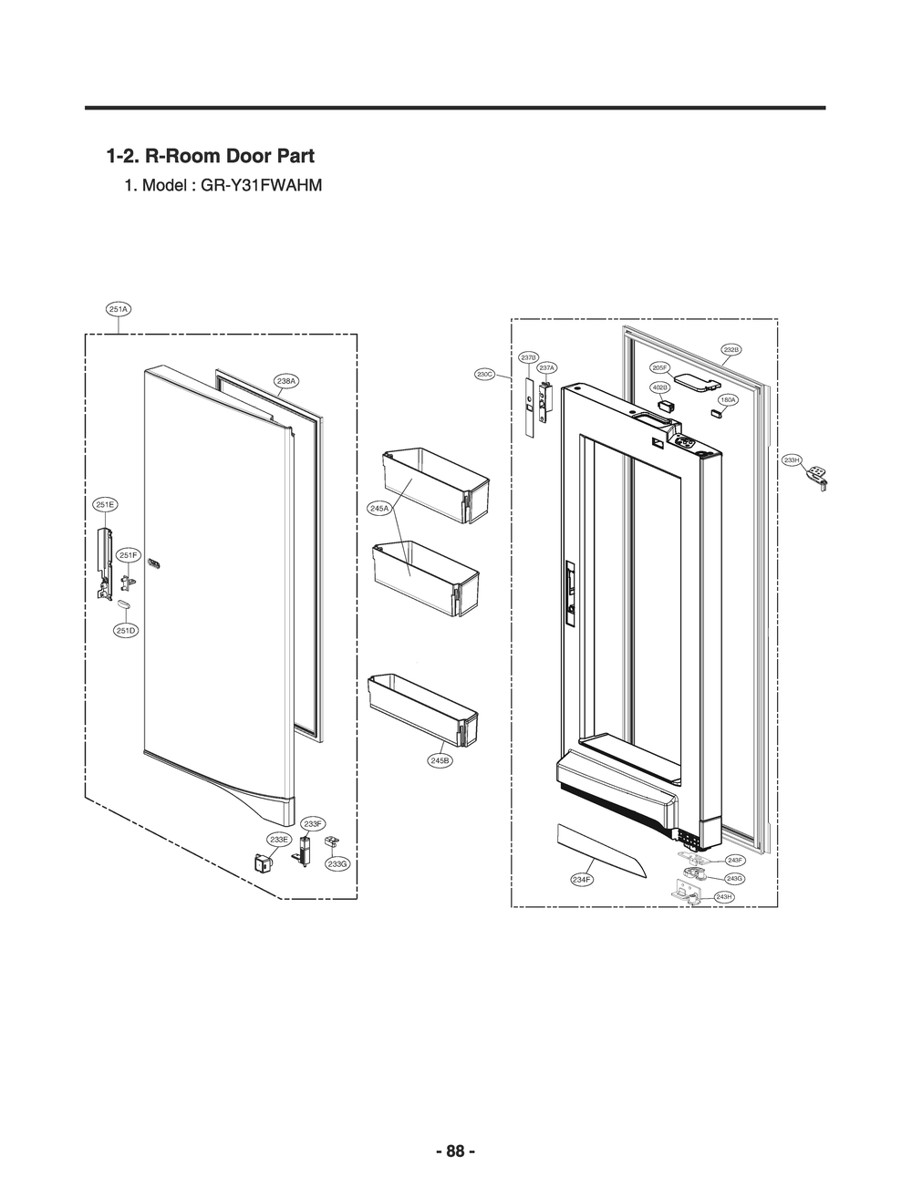 Diagram 2 Diagram and Parts List for GR-Y31FWAHM ASBCNA0 LG Refrigerator