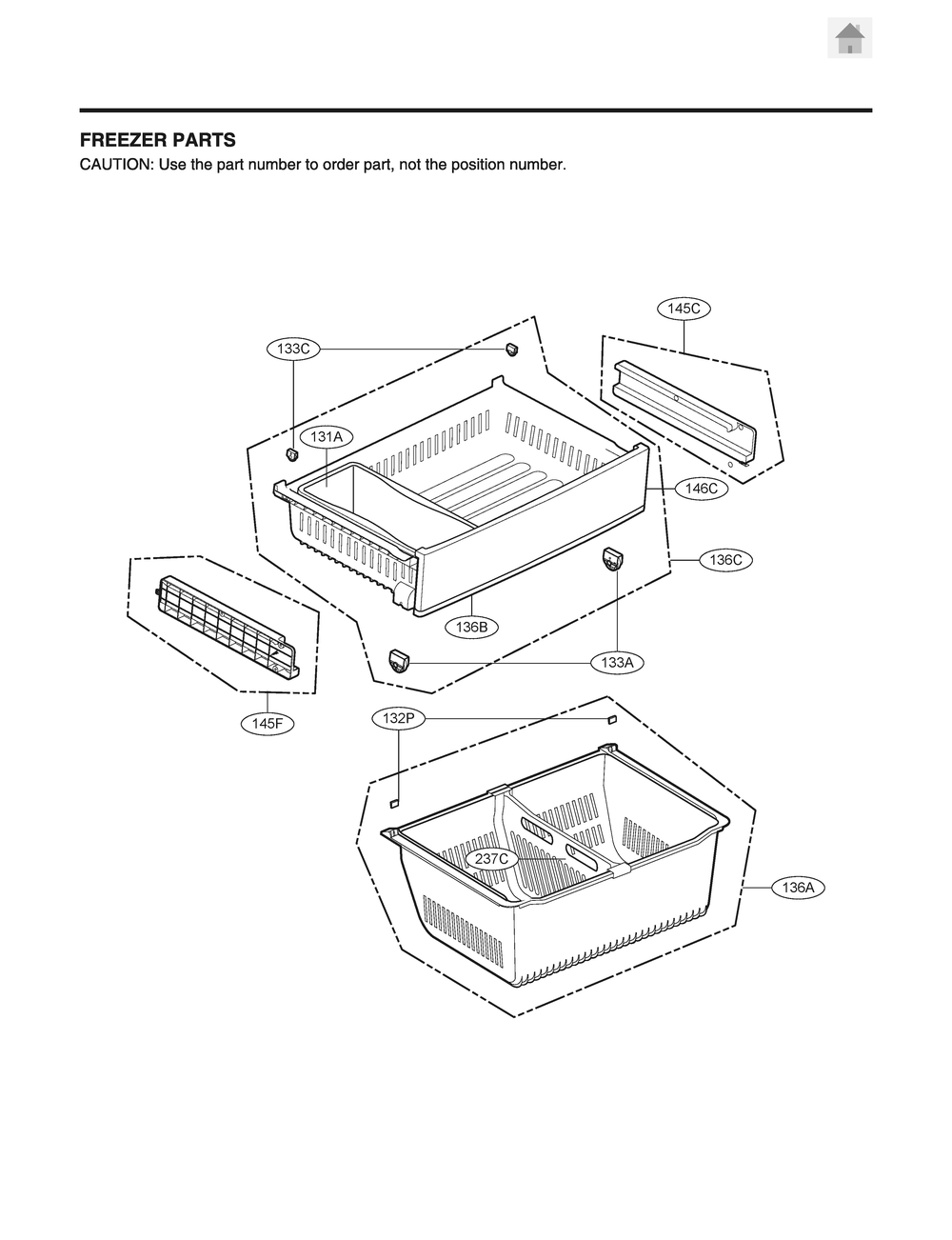 Freezer Parts Diagram and Parts List for GR-B238NSSH ASTCNA1 LG Refrigerator