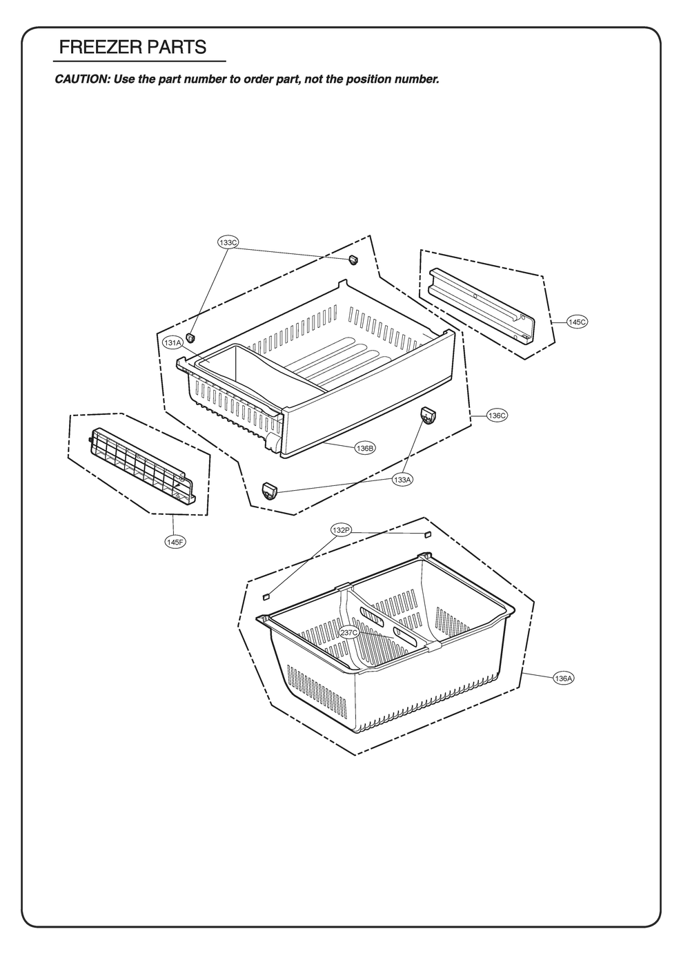 Freezer Parts Diagram and Parts List for GR-B288NSUM ASTCSE0 LG Refrigerator