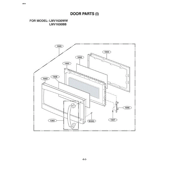Section 3 Diagram and Parts List for LMV1630BB CB1ELGA LG Microwave Oven Combo