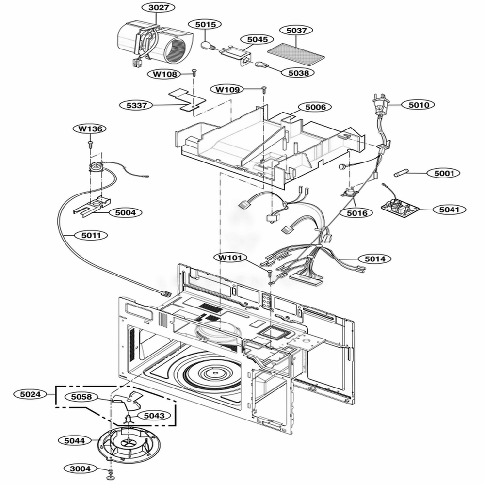 Interior Parts 2 Diagram and Parts List for 80049 CBKESEA LG Range