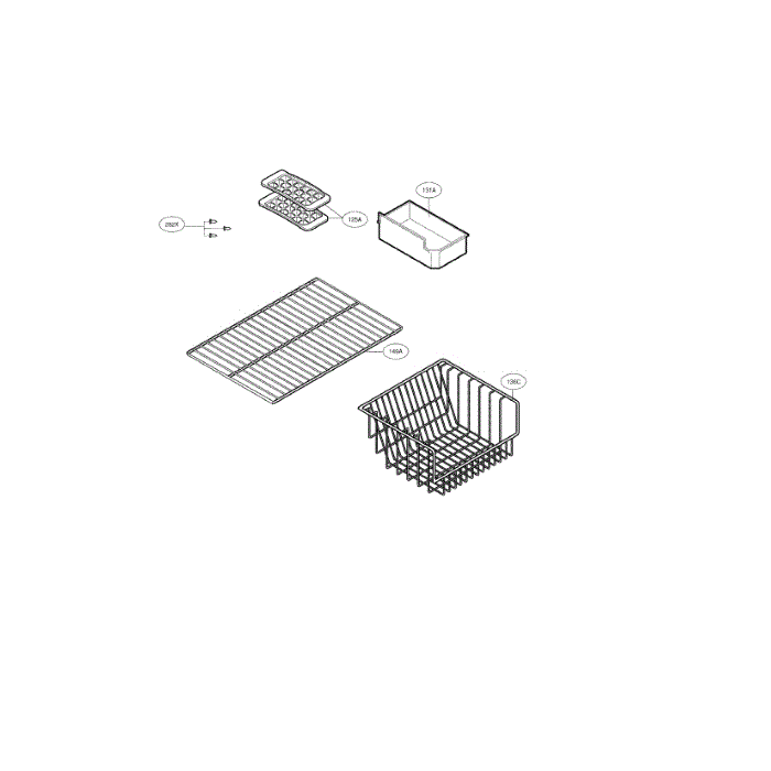 Freezer Diagram and Parts List for LBN22515WW 00 LG Refrigerator