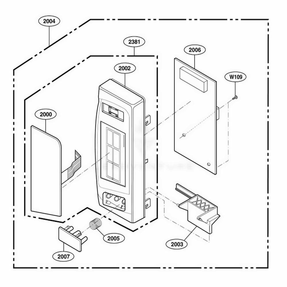 Controller Parts Diagram and Parts List for 65002401 CW1ESEA LG Range