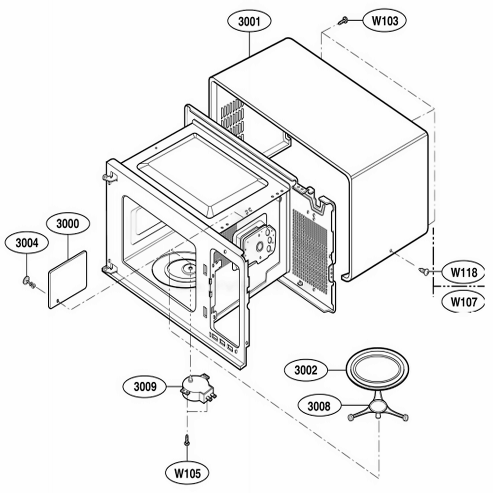 Oven Cavity Parts Diagram and Parts List for HMB406 ABKEBSU LG Wall Oven