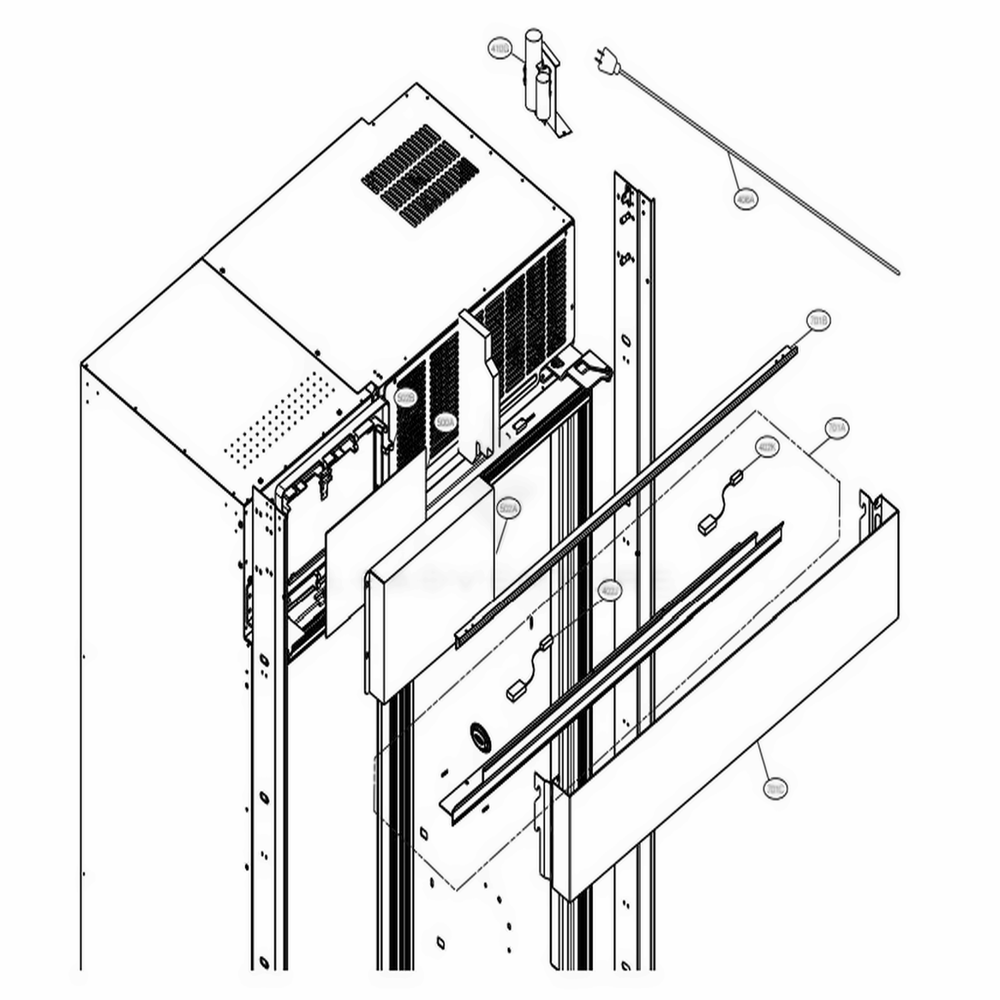 Top Part Diagram and Parts List for DYF42BSIWS ASTCNA0 LG Refrigerator