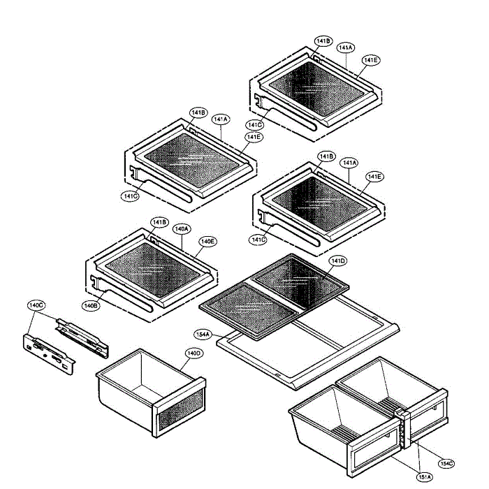 Refrigerator Diagram and Parts List for LFX25950SW 00 LG Refrigerator