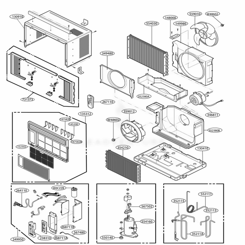 Main Diagram and Parts List for L6004RA AWYAUSL LG Air Conditioner
