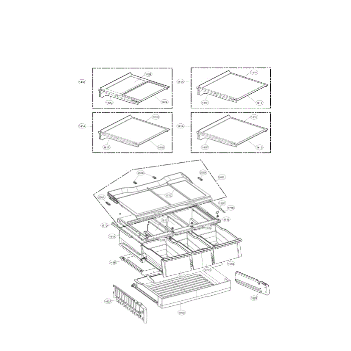 Refrigerator Diagram and Parts List for LFXS30726B 00 LG Refrigerator