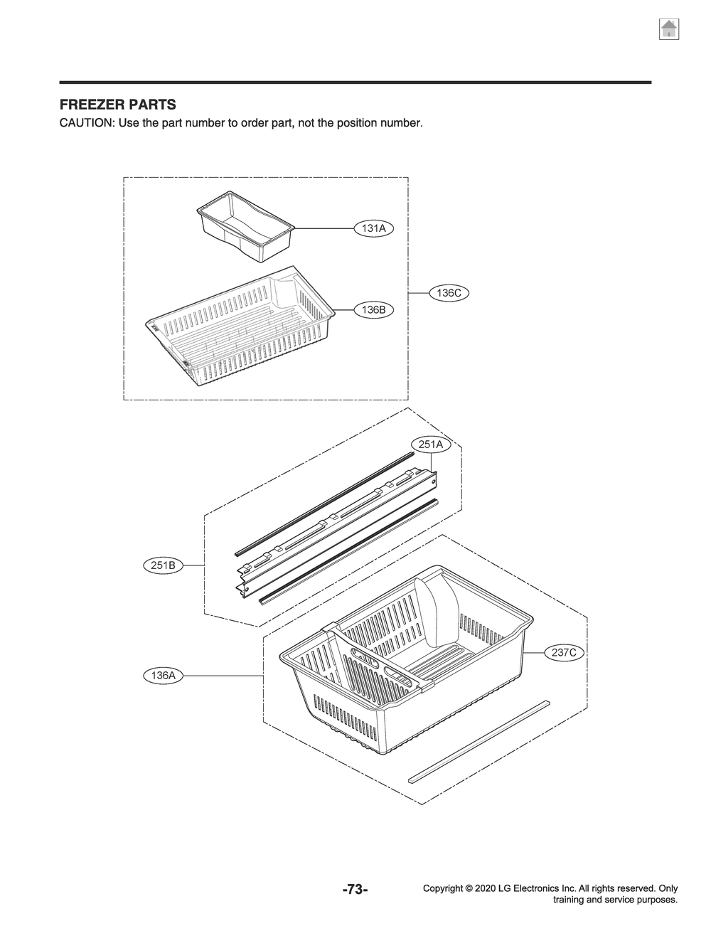 Freezer Parts Diagram and Parts List for GR-G27ANSNM ASTCNAA LG Refrigerator