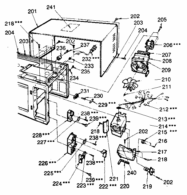 Switches And Microwave Parts Diagram and Parts List for 7218831380  Kenmore Microwave