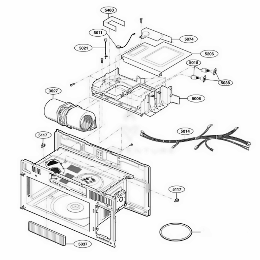 Interior Parts 2 Diagram and Parts List for LMV2015ST CSBELGA LG Microwave