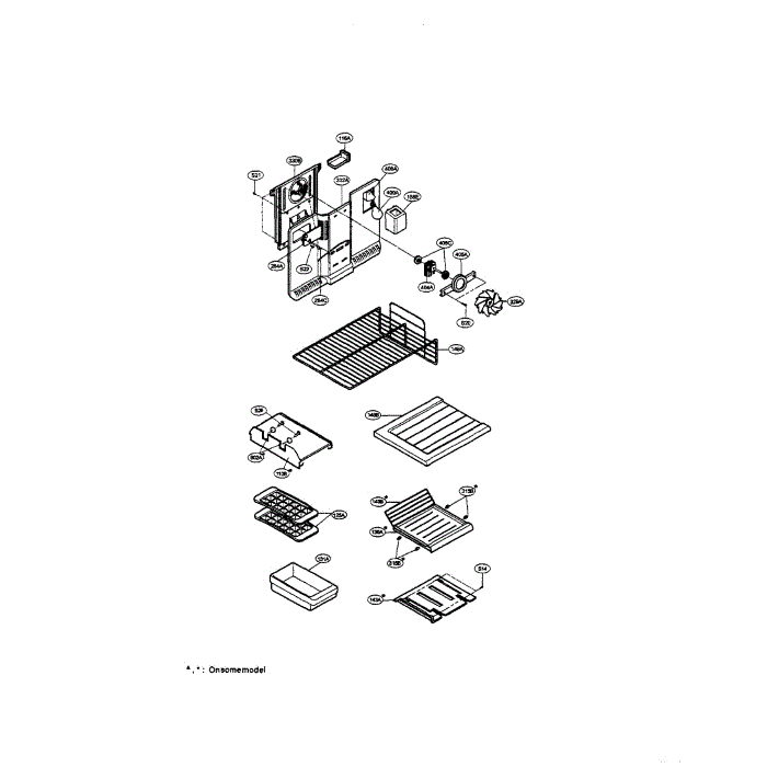 Freezer Diagram and Parts List for LRTN22320WW  LG Refrigerator