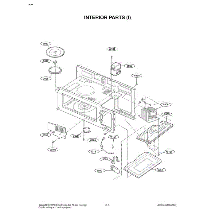 Section 2 Diagram and Parts List for MVH1670ST CSBEGSE LG Microwave Oven Combo