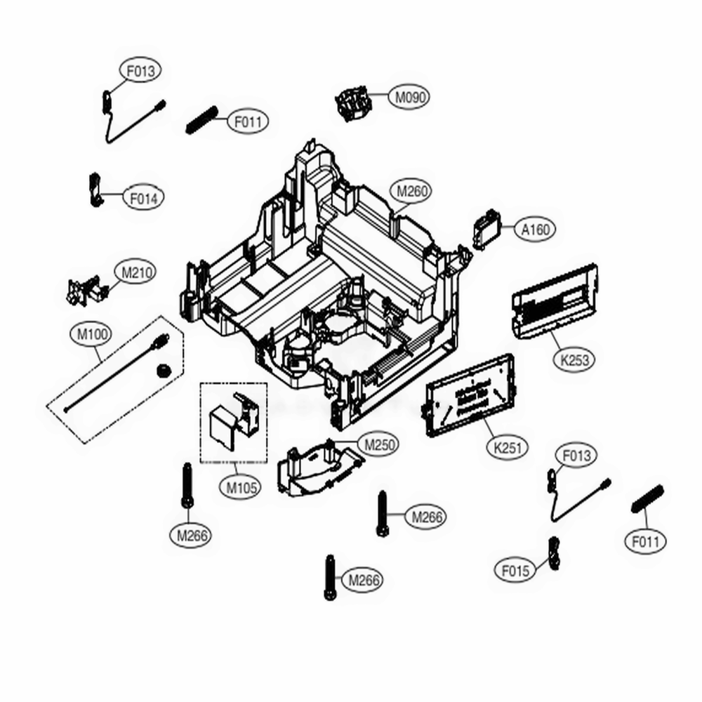 Base Assembly Diagram and Parts List for 14305 ASSESEU LG Dishwasher