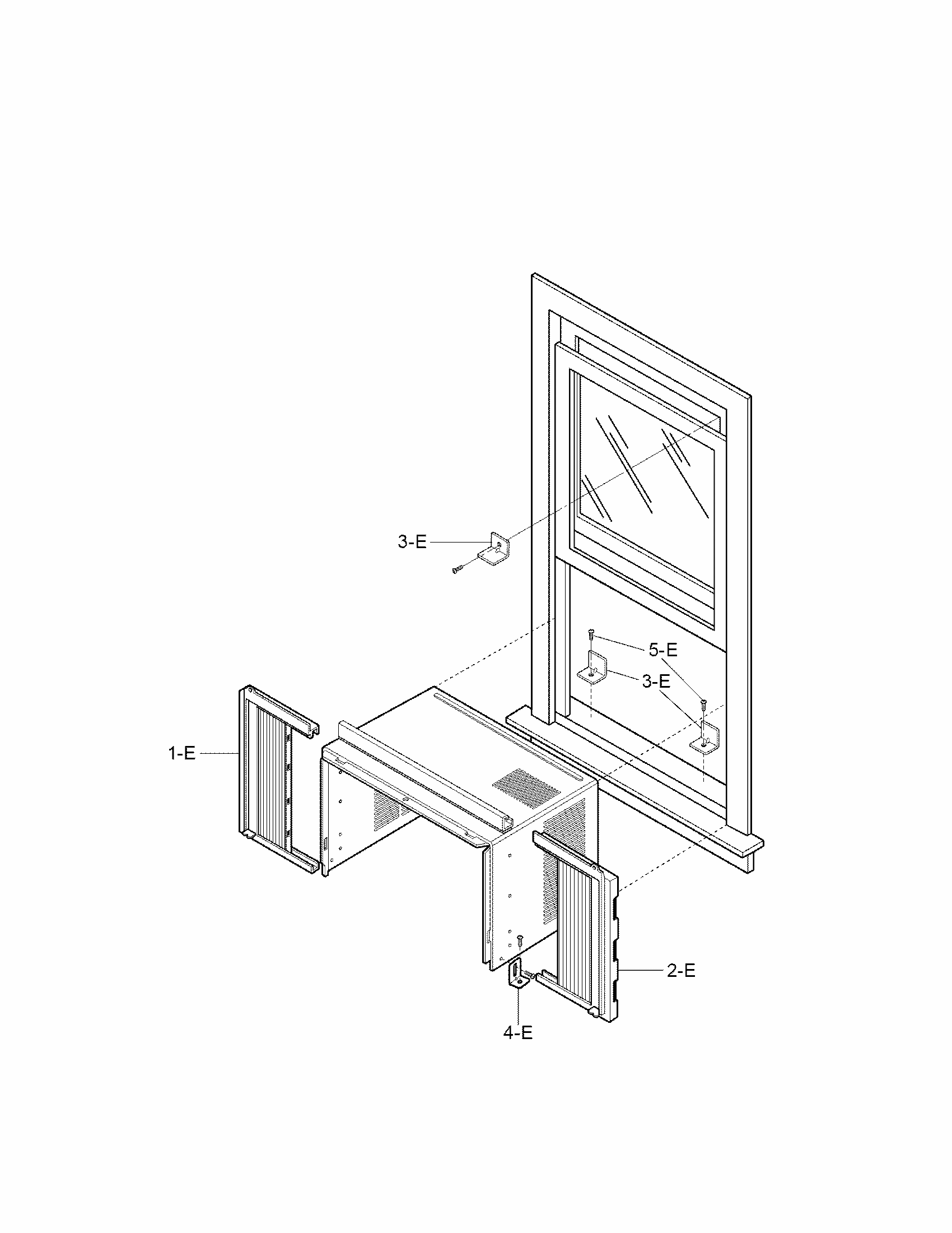 Installation Kit Assembly Parts Diagram and Parts List for 58075051800  Kenmore Air Conditioner