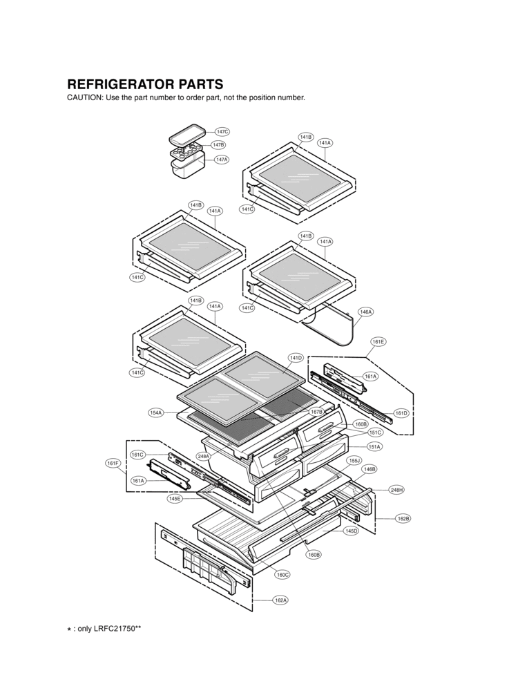 REFRIGERATOR PARTS Diagram and Parts List for LRFC21755ST  LG Refrigerator