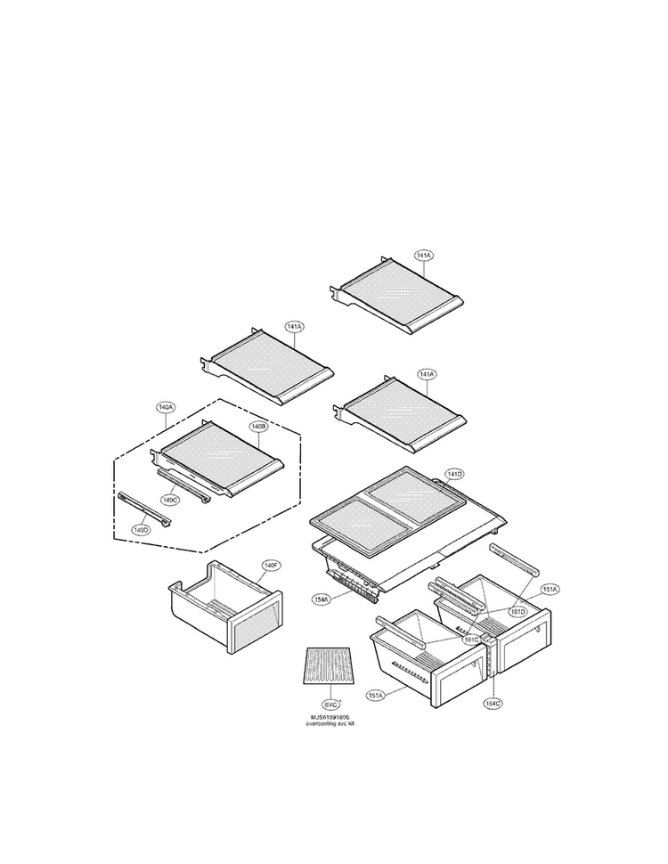Refrigerator Parts Diagram and Parts List for LFX21971ST 01 LG Refrigerator