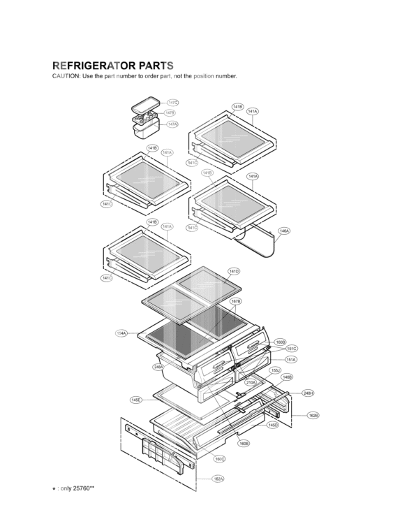 REFRIGERATOR PARTS Diagram and Parts List for LRFD25850ST ASTCLGA LG Refrigerator