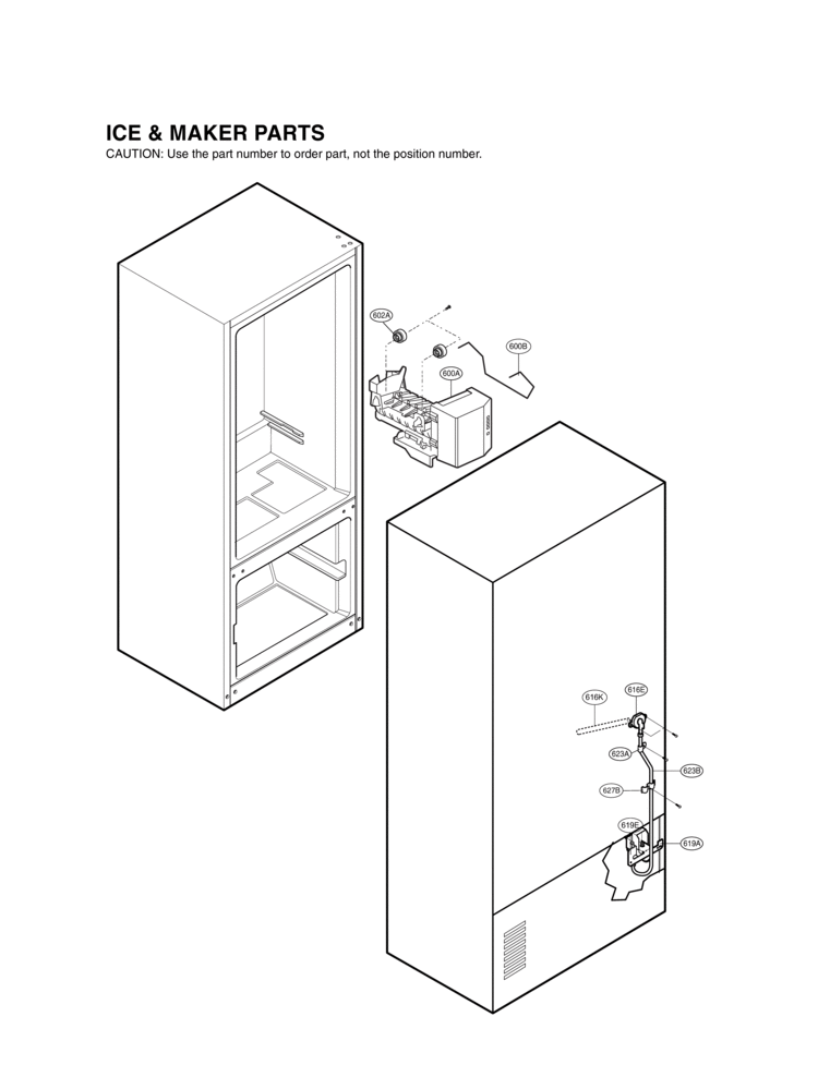 ICE & MAKER PARTS Diagram and Parts List for LRFC21755TT  LG Refrigerator