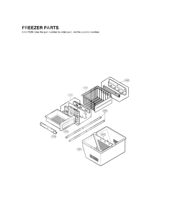 FREEZER PARTS Diagram and Parts List for LRFC25750ST ASTCLGA LG Refrigerator