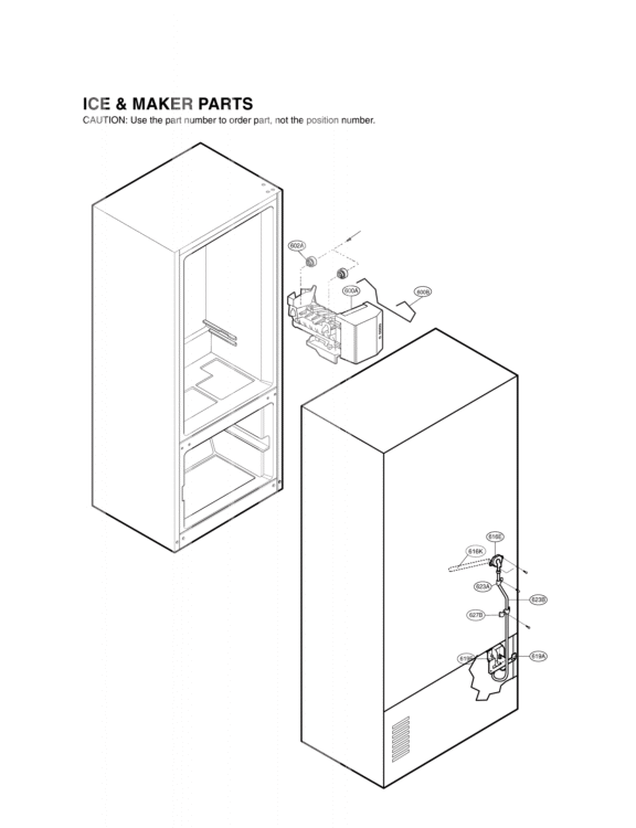 ICE & MAKER PARTS Diagram and Parts List for LRFC25750ST ASTCLGA LG Refrigerator