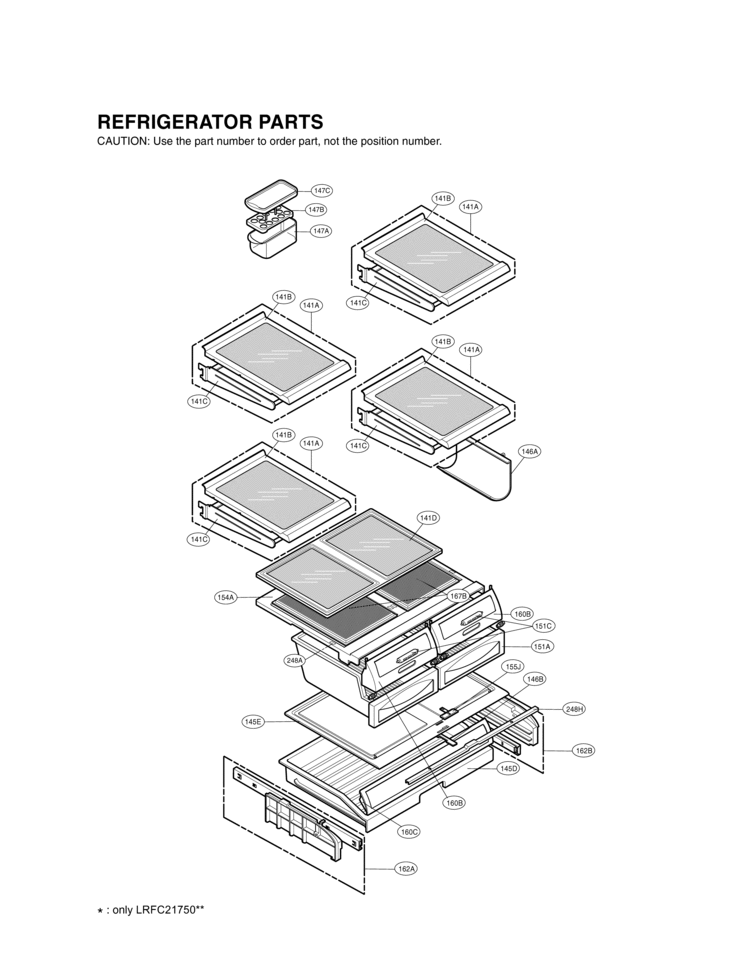 REFRIGERATOR PARTS Diagram and Parts List for LRFC25750SW  LG Refrigerator
