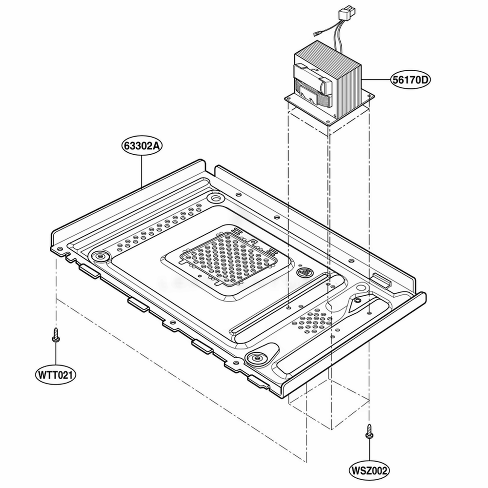Base Plate Parts Diagram and Parts List for MA1152W CWHEGSE LG Wall Oven