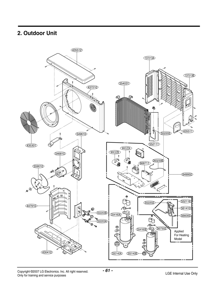 Air Conditioner Exploded View 2 Diagram and Parts List for HMC030KD1  LG Air Conditioner